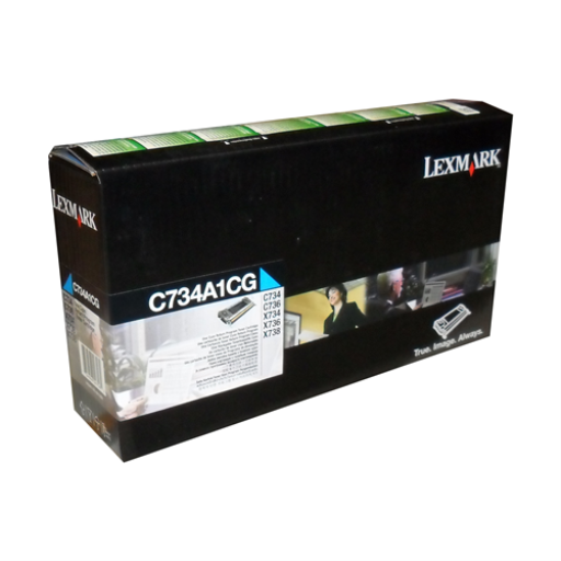 Lexmark C/X734,746,X738 Cyan Return Program 6K Toner Cartridge