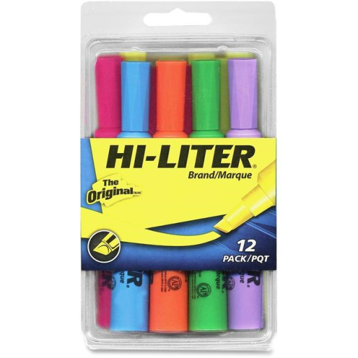 HILITER DESK STYLE, 12 PACK, ASSORTED ? YELLOW, PINK,