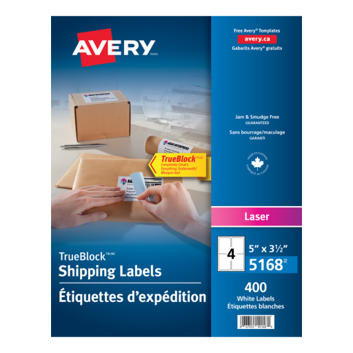 5168 WHITE, TRUEBLOCK, 5" X 3 1/2", PERMANENT, 100 SHEETS/B