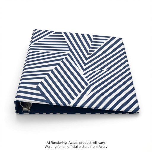 Avery Non-View 1" Durable Non-View Fashion Binder, Stripes, Round Rings