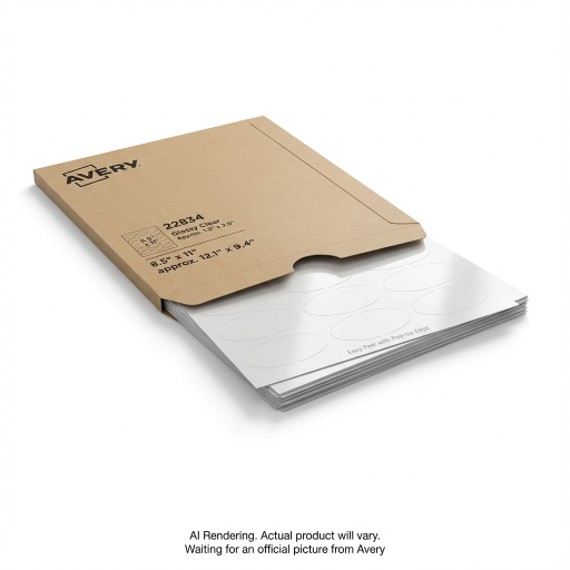 Avery Laser/Inkjet Glossy Clear Labels, 1?" x 2?", Permanent, 8 sheets/env, 144 labels/env