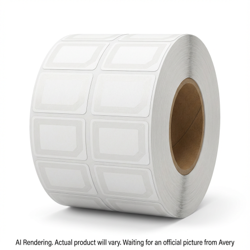 Avery Hand Apply Plain 8.2 MHz RF Labels, 1.34" x 1.54", 500 labels/roll, 4 rolls/pkg