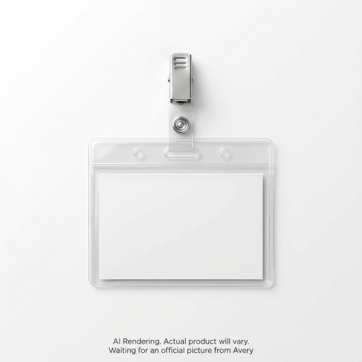 Avery Holder + Garment-friendly Clip on strap, Horizontal orientation, 2?" x 3?", 50/box