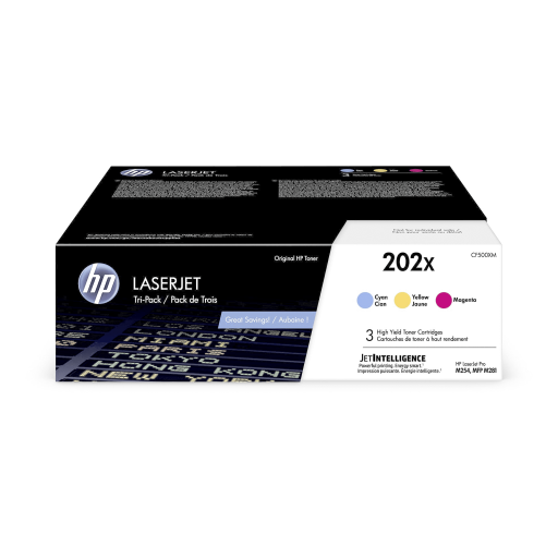 HP 202X CYM Original LJ Toner Cartridges