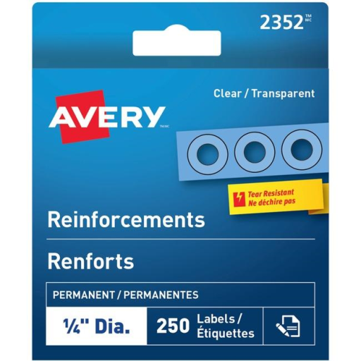 Avery Reinforcements Roll Format Permanent Clear Tear