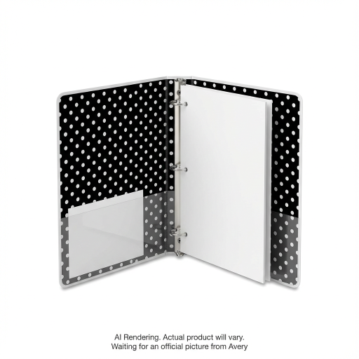 Avery View 1" Durable View Fashion Binder, Dots, Round Rings