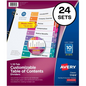 11169 READY INDEX TABLE OF CONTENTS DIVIDERS, 10 TAB, 25 SET