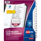 11142 READY INDEX TABLE OF CONTENTS DIVIDERS, 15 TAB, 1 SET,
