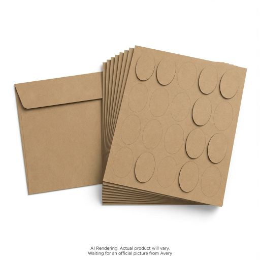 OVAL, KRAFT BROWN,1 1/2" X 2 1/2", 10 SHTS/ENV, 180 LA