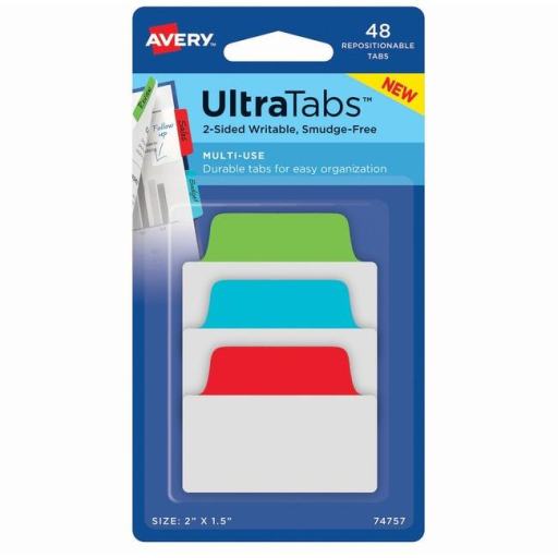 74757 AVERY ULTRATABS MULTI-USE 2? X 1-1/2? PRIMARY COLORS,
