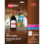 Avery Laser/Inkjet White Arched Wine Bottle Labels, 4?" x 3?", Permanent, 10 sheets/env, 40 labels/env