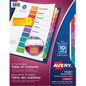 READY INDEX TABLE OF CONTENTS DIVIDERS, 10 TAB, 6 SETS
