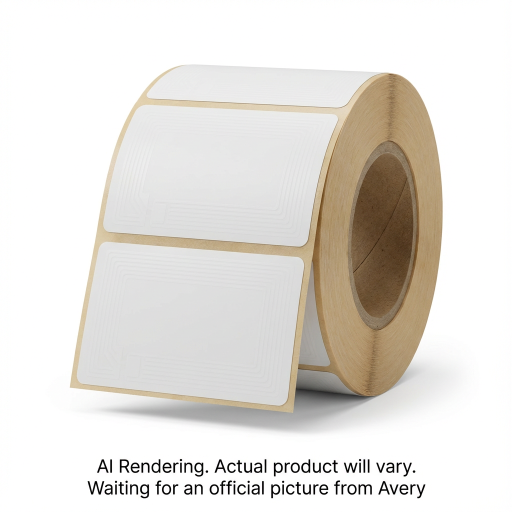 Avery Hand Apply Plain 8.2 MHz RF Labels, 1.34" x 1.54", 500 labels/roll, 1 roll/pkg