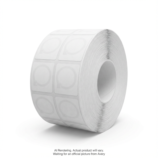 Avery Hand Apply Plain Non-Adhesive 8.2 MHz RF Labels, 1.65" x 1.67", 500 labels/roll, 4 rolls/pkg