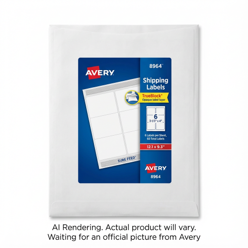 Avery Laser/Inkjet Rectangle Labels w TrueBlock?, 3?" x 4", Permanent, 10 sheets/env, 60 labels/env