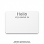 Avery Print or Write Name Badges 2-11/32" x 3?", "Hello my name is", White paper Grey text, 30/pkg