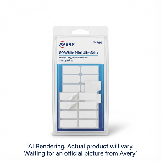 Avery Hand-write UltraTabs Mini Tabs, White, 80 pack