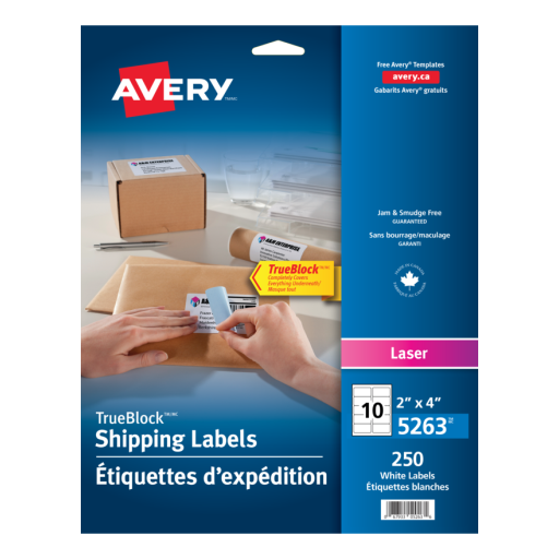 5263 WHITE, TRUEBLOCK, 4" X 2", PERMANENT,  25 SHEETS/ENV.,