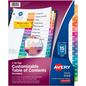 11143 READY INDEX TABLE OF CONTENTS DIVIDERS, 15 TAB, 1 SET,