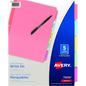 WRITEON DIVIDERS, 5 TAB, 3 SETS, MULTICOLOUR, PLAIN