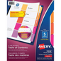 READY INDEX TABLE OF CONTENTS DIVIDERS, 5 TAB, 6 SETS,
