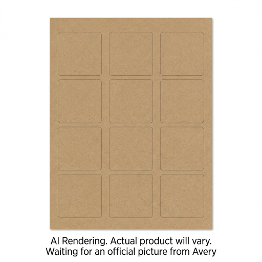 22486 SQUARE LABELS, KRAFT BROWN, 2" X 2" , 25 SHTS/ENV., 30