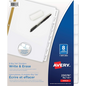 WRITEON DIVIDERS, 8 TAB, 1 SET, WHITE, BIG TAB