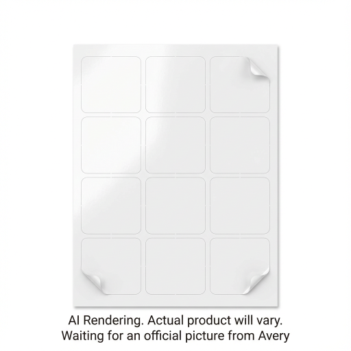 Avery Laser/Inkjet Glossy White Labels, 2" x 2", Permanent, 10 sheets/env, 120 labels/env