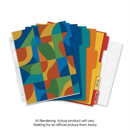Avery Laser/Inkjet   Big TabTM Reversible Dividers 5 Tab, 1 Set, Instinct Pattern
