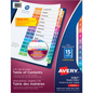 READY INDEX TABLE OF CONTENTS DIVIDERS, 15 TAB, 6 SETS