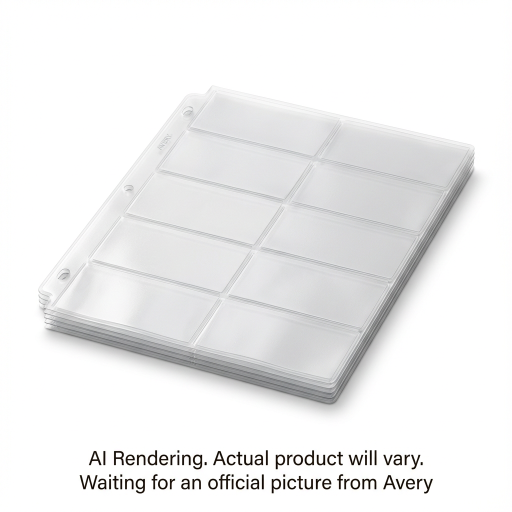 BUSINESS CARD STORAGE PAGES, UNTABBED, 5/PK