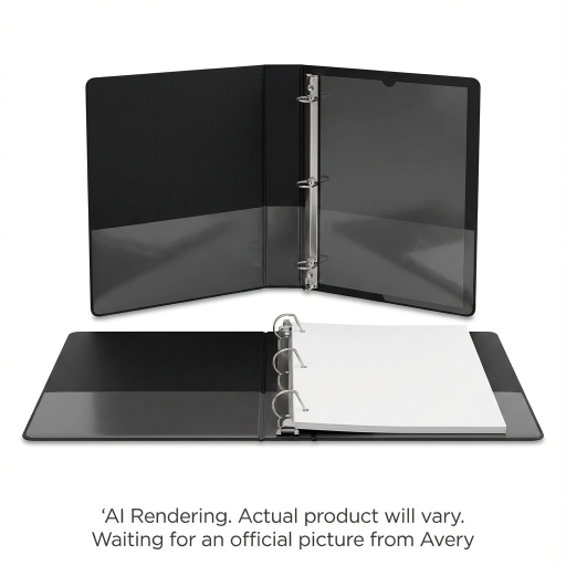 Avery View 2" Durable View Binder, Black, Gap Free D-Ring, 500 sheet capacity