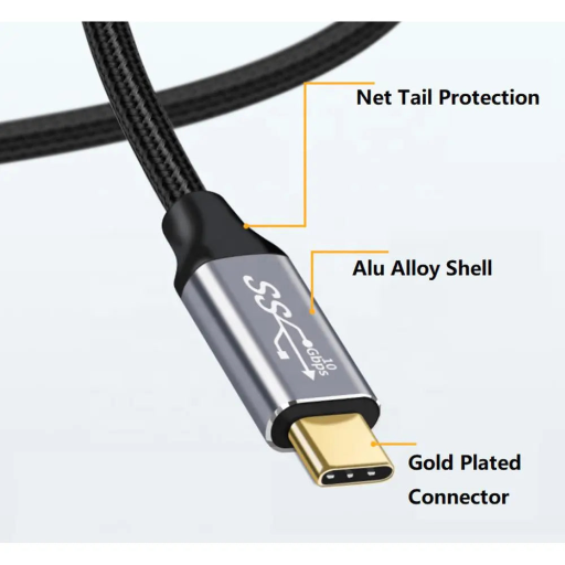 Mlink - USB-C 3.1 Braided Extension Cable PD100 10Gbps 20V/5A - 3m (10')