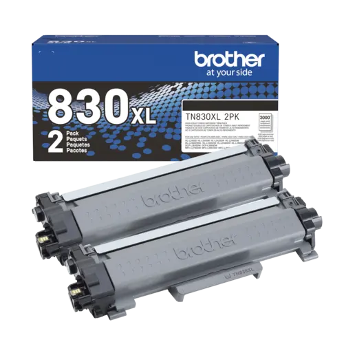 Brother TN830XL2PK Genuine 2PK High-Yield Black Toner Cartridge Multipack